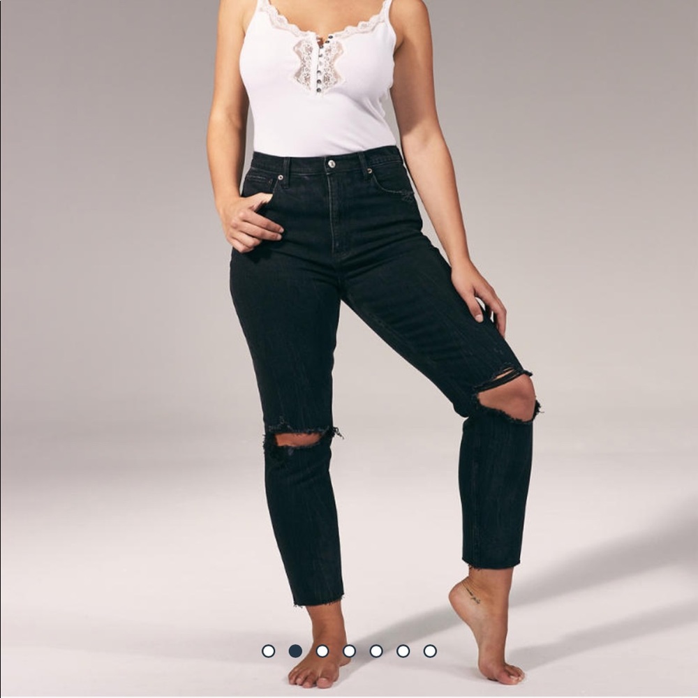 Ultra High Rise Ripped Mom Jeans